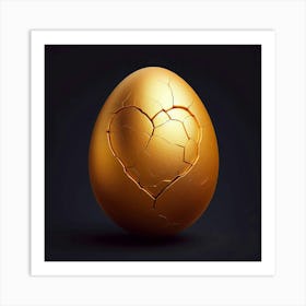 Golden Egg With Broken Heart 1 Art Print