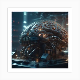 Cyborg Brain 16 Art Print