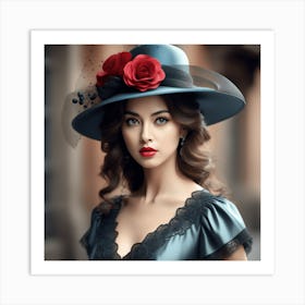 Woman In A Hat 1 Art Print