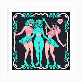 Three Girls In Bikinis 14 Art Print