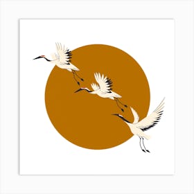 Cranes In Flight Art Print