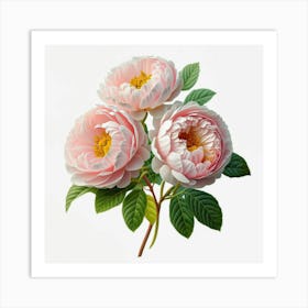 Three Pink Peonies Art Print