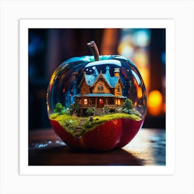 Miniature House In Apple Art Print