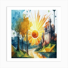 Watercolor landscapes 6 Art Print