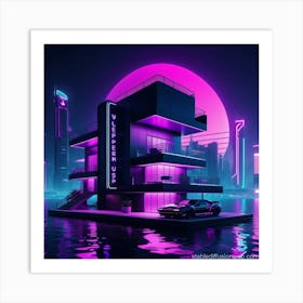 A bungalow on top water Art Print