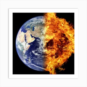 Earth In Flames Art Print