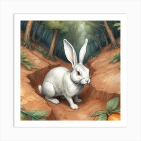 Rabbit In The Woods 12 Art Print