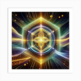 Golden Hexagram 1 Art Print