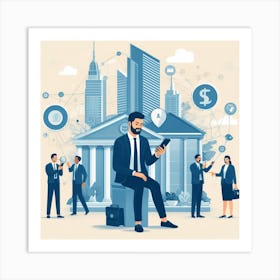 Businessman In The City Art Print