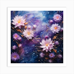 Lotus Flowers In The Sky Art Print