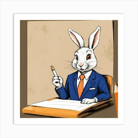 Rabbit In A Suit 38 Art Print