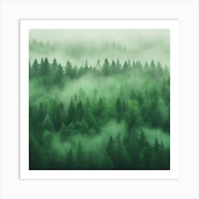 Forest In Mist Art Print