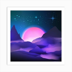 Abstract Night Sky Art Print