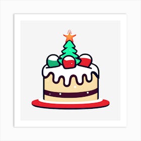 Christmas Cake Art Print