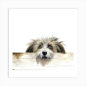 Dog On A Fence 5 Art Print