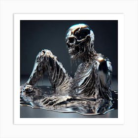 Silver Skeleton Art Print