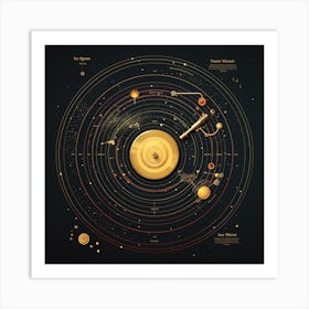 Planets Of The Solar System on Gramophone Record 2 Art Print