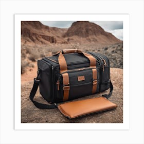 Duffel Bag On A Rock Art Print