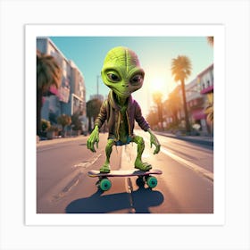 Alien Skate 7 Art Print