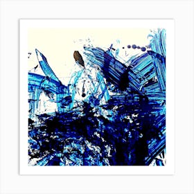 Abstract blue paint background. 1 Art Print