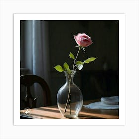 Rose In A Vase Art Print