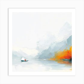 Boat On A Lake 1 Art Print