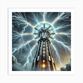 Stormwall Tower Lightning Defense Art Print