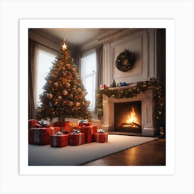 Christmas Tree In The Living Room 78 Art Print