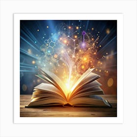 Open Book With Light Coming Out Of It Art Print