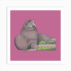 Weekend Walrus Square Art Print