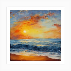 Sunset At The Beach Art Print