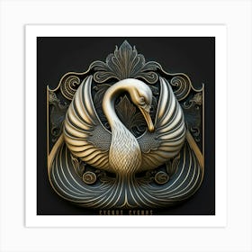 Golden Swan Art Print