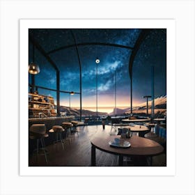 Firefly Futuristic Nordic Coffee Shop With A Cosmic View 13063 (2) Art Print