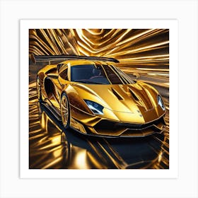 Golden Lamborghini 10 Art Print