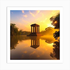 Temple At Sunrise Art Print