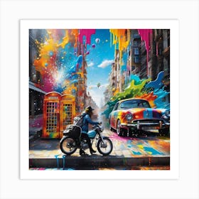 Street Scene color Art Print