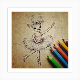 Ballet Deer 4 Art Print