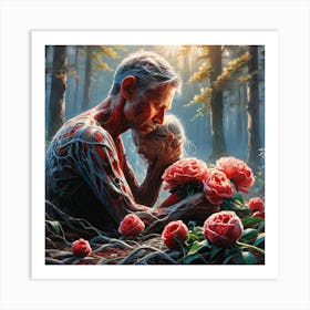 Father And His Daughter Art Print