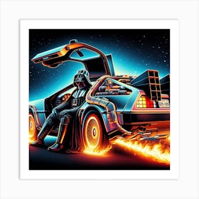 Darth Vader In The Delorean Star Wars Back To The Future Art Print Art Print