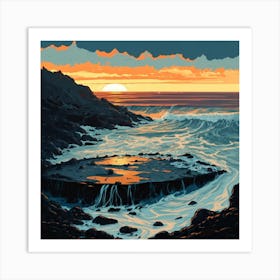 Desaster On Galician Coast Filled By Black Oil Art Print