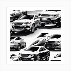 Car Sketch Collection Art Print