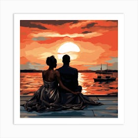 Sunset Couple 1 Art Print