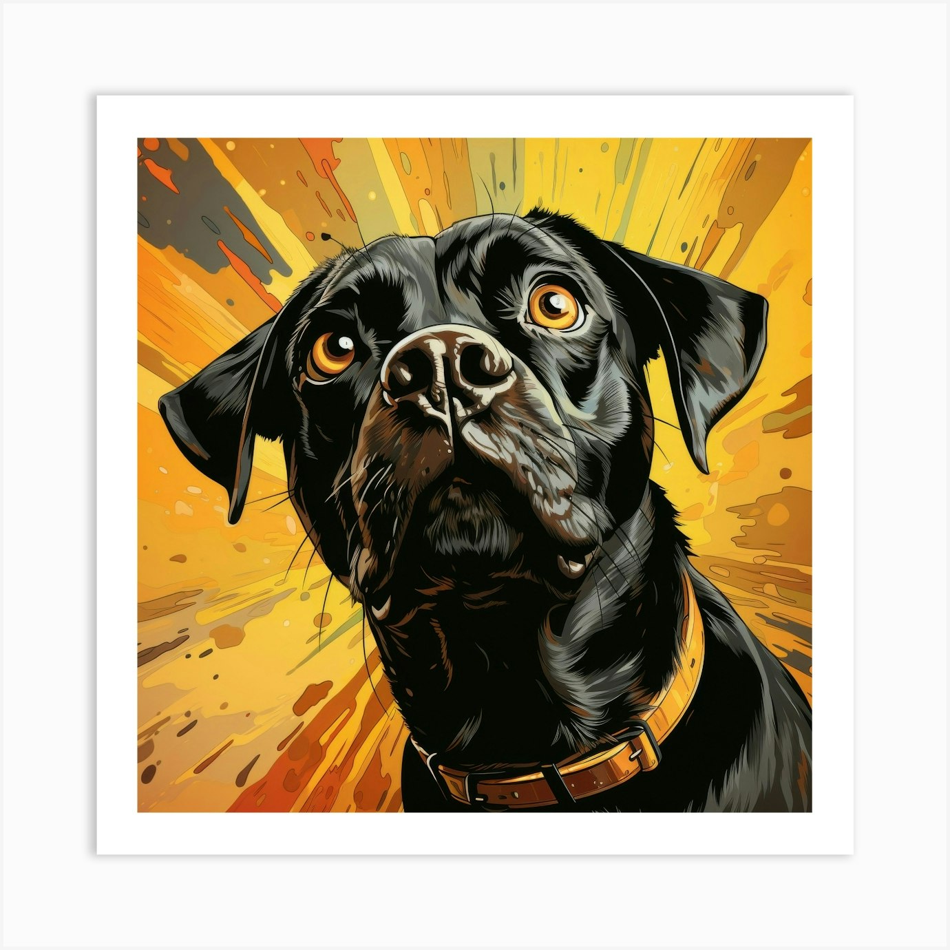 Black Labrador Art Print by Aloke Design