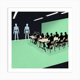 Group Of People In A Classroom 1 Art Print