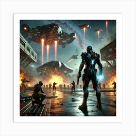 A Sci Fi Themed Scene Depicting Episode 3 The Vanguards Wrath Art Print