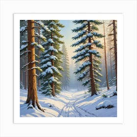 Snowy Forest paintings art print 1 Art Print