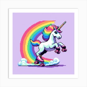 Unicorn Pixel Art Art Print