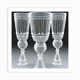 Three Glass Goblets Art Print