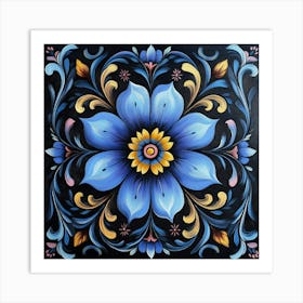 Blue Flower Art 2 Art Print