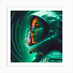 Space Girl In Spacesuit Art Print